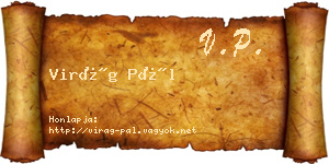 Virág Pál névjegykártya